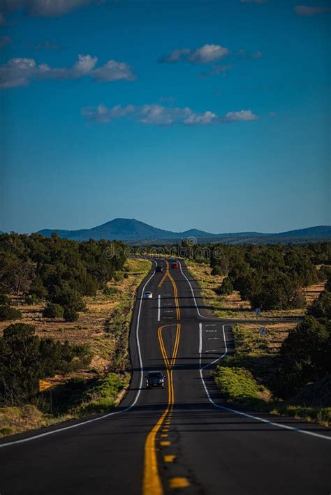 Route Through Landscape Scene And Sunrise Above Road Asphalt Highways