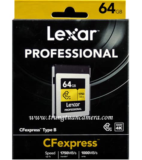 Thẻ nhớ Lexar CFexpress Type B 64GB tốc độ đọc 1750MB s ghi 1000MB s