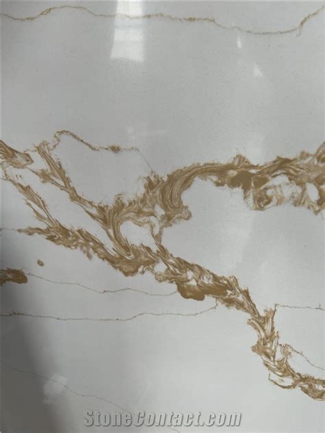 Artificial Calacatta Gold Quartz Stone Slab From China StoneContact