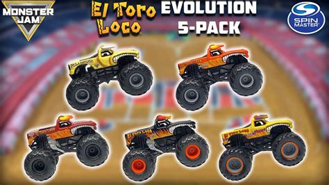 SPIN MASTER MONSTER JAM EL TORO LOCO EVOLUTION EDITION 5 PACK YouTube