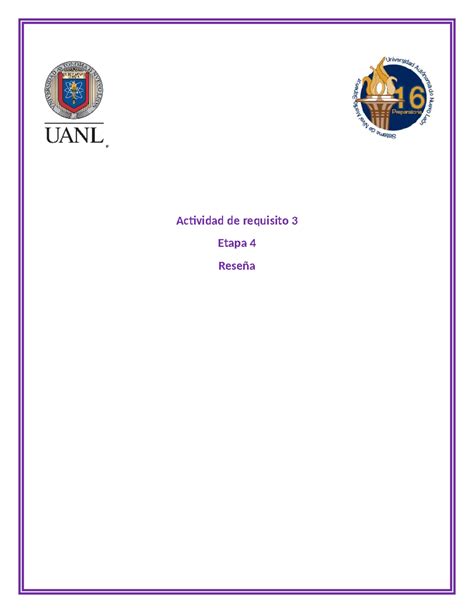 Actividad de requisito 3reseña Actividad de requisito 3 Etapa 4