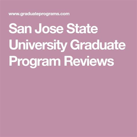 San Jose State University Graduate Program Reviews San Jose State