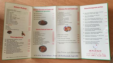 Carta Del Restaurante Thin Le Thi Asia Imbiss Oelsnitz