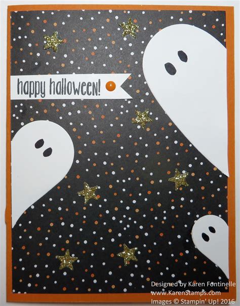 How to Make Ghosts Out of Hearts for Halloween | Stamping With Karen