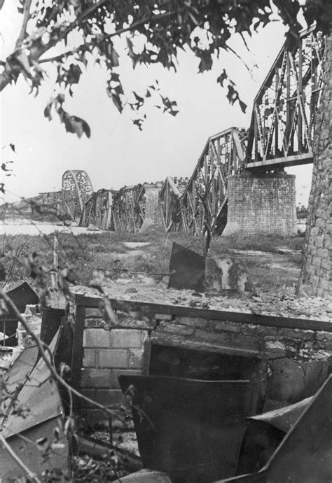 Blown Up Railway Bridge Over The Pripyat River September 1941 R