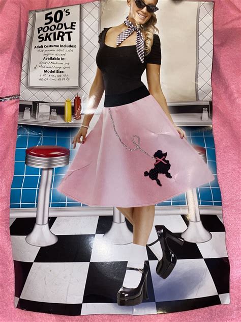 S S Poodle Skirt Grease Adult Costume Medium La Gem