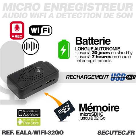 Eala Wifi Go Mini Enregistreur Audio Wifi Longue Autonomie