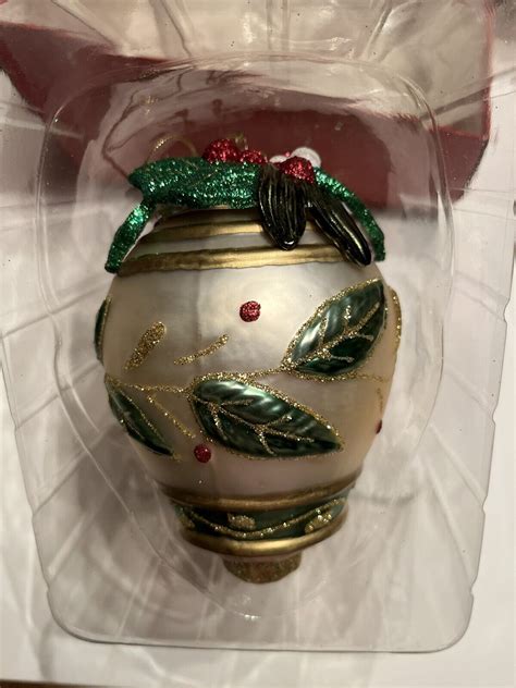 Fitz And Floyd Glass Christmas Ornament Winter Wonderland Boxed Handpainted 2004 Ebay