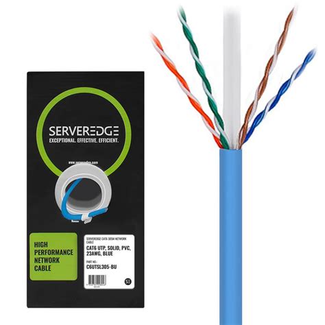 Serveredge M Awg Pvc Solid Cat Network Cable Utp Pair Blue