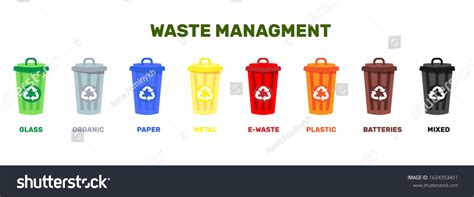 Vector Illustration Containers Garbage Different Types Stock Vector ...