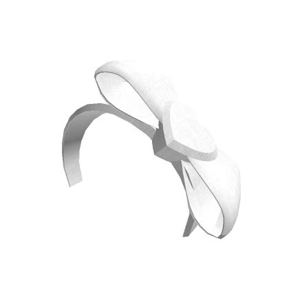 White Bow Headband With Cute Heart Roblox