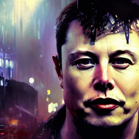 Elon Musk Hyperrealistic Portrait Bladerunner Stable Diffusion