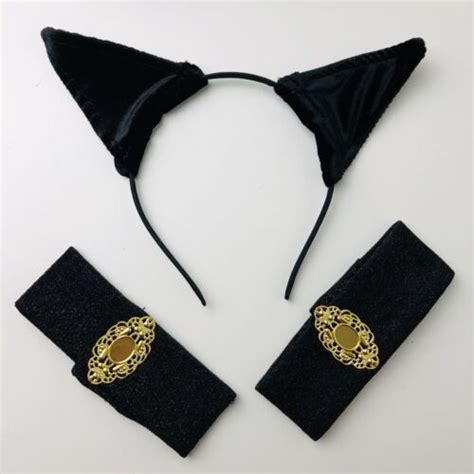 Black Cat Ears Headband And Armbands Hair Band Sexy Fancy Halloween