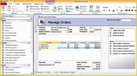 Microsoft Access Invoice Database Template Free Of Ms Access Database ...