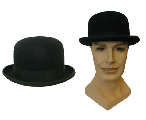 Vintage Mens Black Derby Bowler Hat Wool Felt Hand Blocked With United