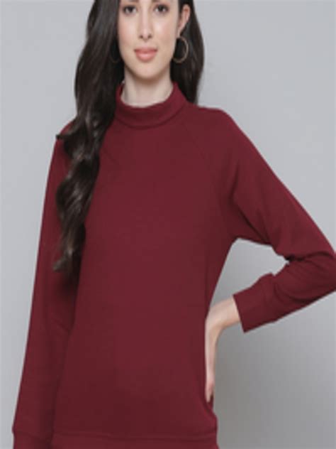 Buy Sassafras Maroon Ribbed Regular Winter Top Tops For Women 16043976 Myntra