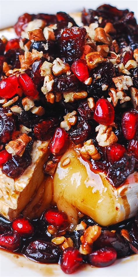 Baked Brie With Cranberries Pecans Pomegranate Holidays Cranberry