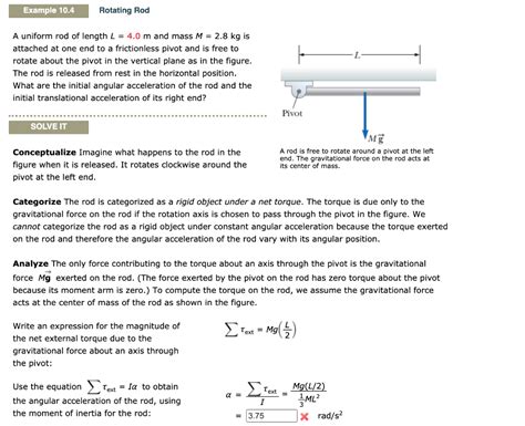 Solved Example 10 4 Rotating Rod A Uniform Rod Of Length L Chegg