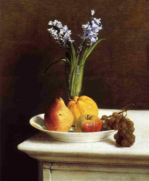 Stampe Di Qualità Del Museo Still life giacinti e frutta di Ignace