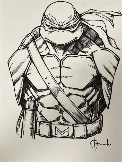 Michelangelo Ninja Turtle Drawing