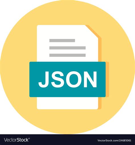 Json file document icon Royalty Free Vector Image