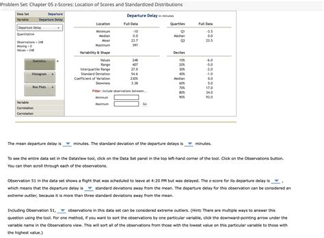 The Mean Departure Delay Is Minutes The Standard Chegg