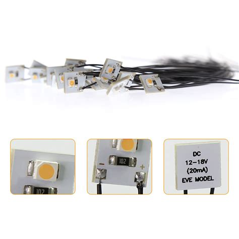 Pcs Pre Wired Warm White Smd Led Lamp Light Set V Cm Wire