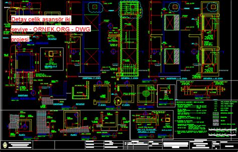 Detay Elik Asans R Iki Seviye Dwg Projesi Autocad Projeler