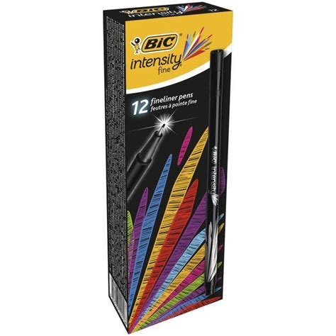 BIC Intensity Fine Rotuladores Punta Fina 0 8 Mm Negro Caja De 12