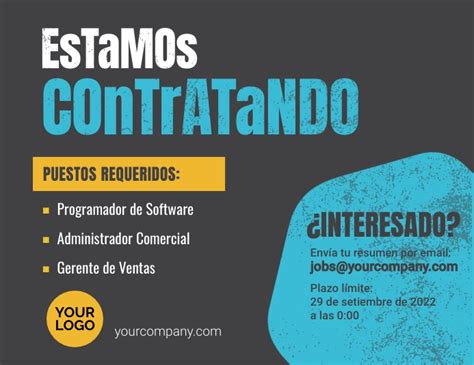 Estamos Contratando We Are Hiring Volante Template Postermywall