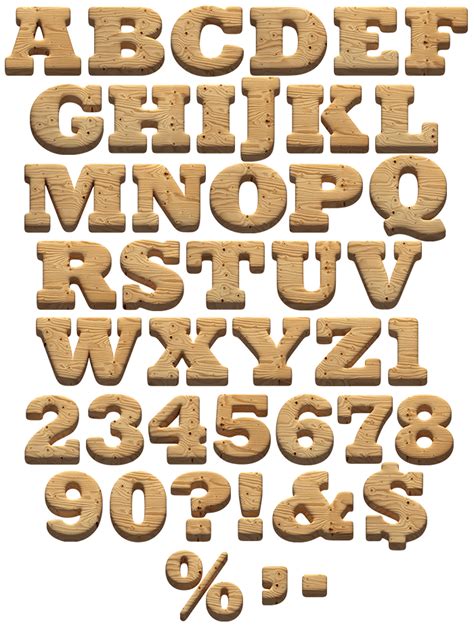 Wooden Font Timbered Opentype Alphabet Handmadefont Wooden