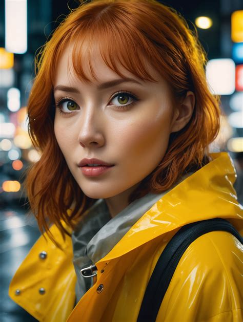 Premium Free Ai Images Photo Portrait Of Redhead Woman In Yellow