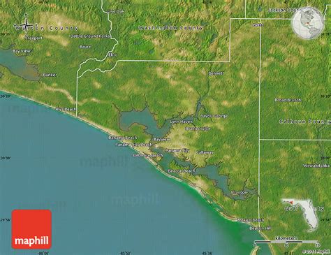 Satellite Map of Bay County