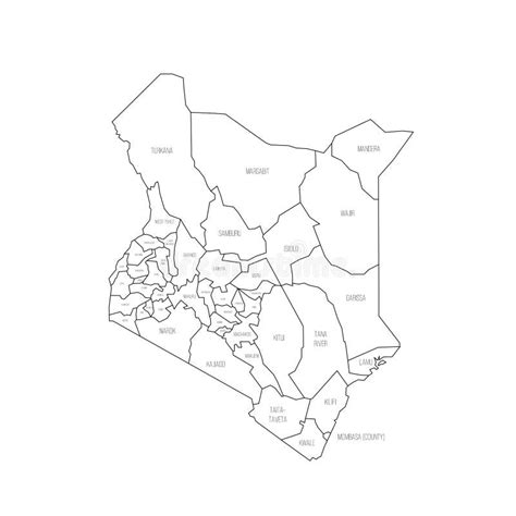 Kenya Political Map of Administrative Divisions Stock Vector ...