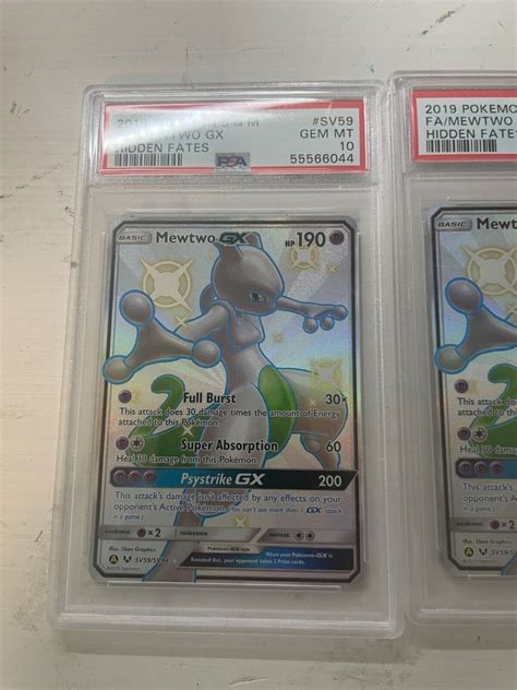 PSA 10 Mewtwo GX Full Art Shiny SV59 SV94 Hidden Fates Pokemon EBay