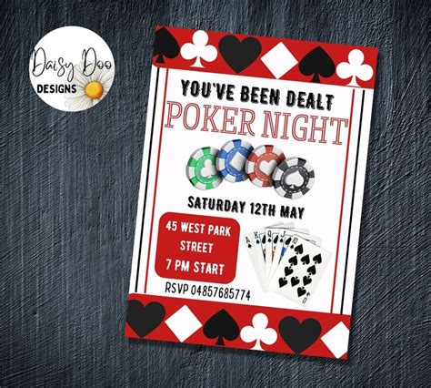 Poker Night Invitation Poker Night Flyer, Editable Poker Invitation ...