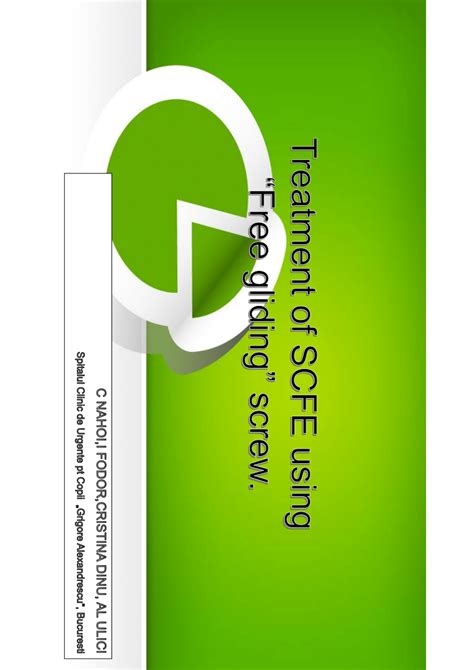 Pdf Treatment Of Scfe Using Free Gliding” Screw