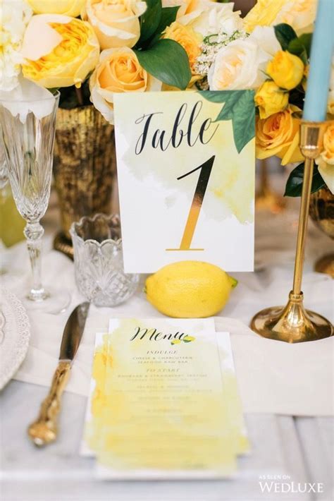 Table Numbers Lemon Themed Bridal Shower Lemon Themed Wedding Diy