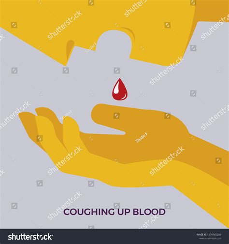 Lung Cancer Awareness Symptom Coughing Blood Stock Vector (Royalty Free ...