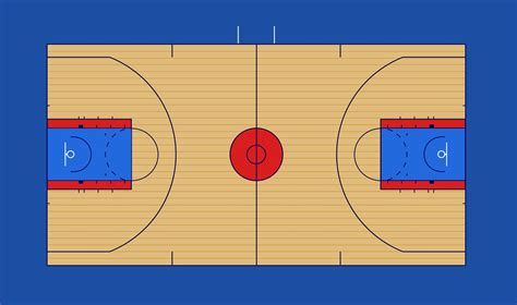 basketball court vector illustration with NBA and NCAA markings 2634897 ...