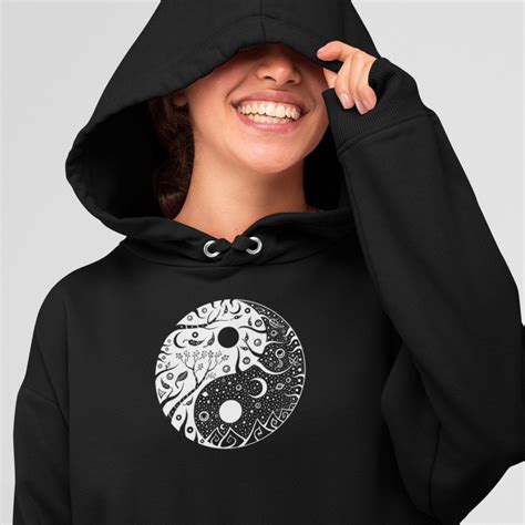 Yin And Yang Hoodie Organischer Hoodie Unisex Deivi