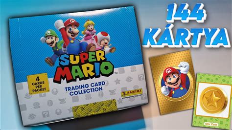 Panini Super Mario Trading Cards Display Doboz Bontás YouTube