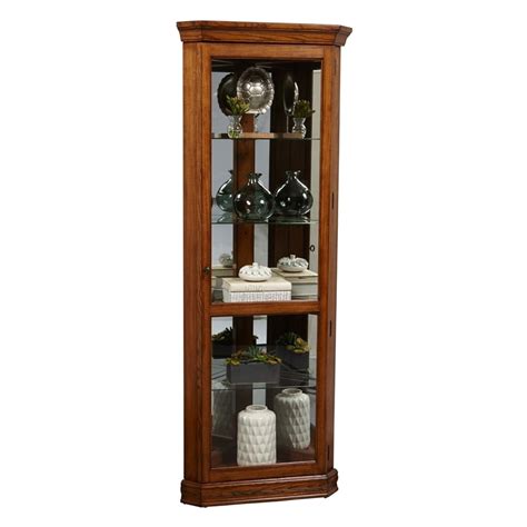 Pulaski Oak Corner Curio Cabinet At Lowes