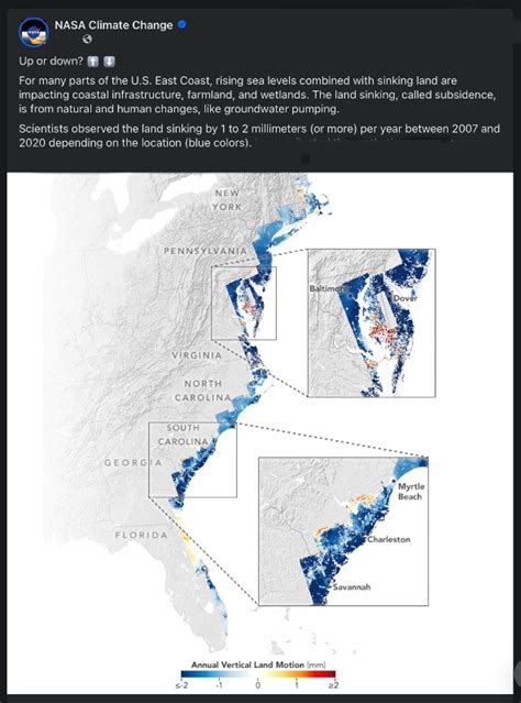 File:The US East Coast - sea level rise, over and under.png - Green Policy