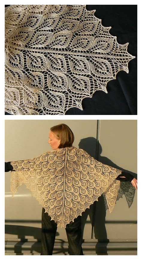 Spring Leaves Lace Shawl Free Knitting Pattern Cool Creativities