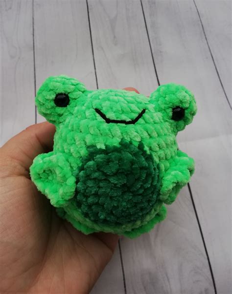 Frog Plush Crochet Pattern Cute Frog Diy T Etsy