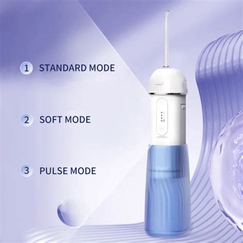 Portable Water Flosser Dental Irrigator Oral Waterpik Blue Oralgos