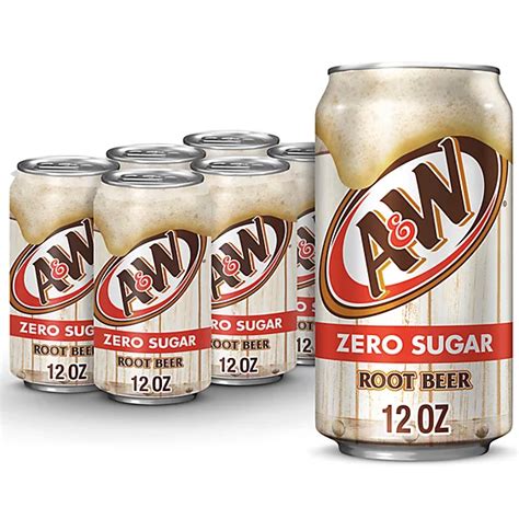 Aandw Zero Sugar Root Beer Soda Bottle 6 12 Fl Oz Safeway