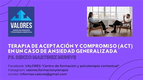 Terapia De Aceptaci N Y Compromiso Act En Un Caso Diagnosticado Con