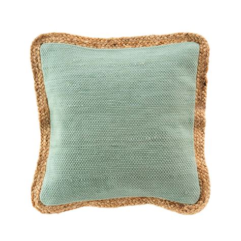 Coussin Dehoussable Jute Et Coton 45 X 45 Cm Akina Sauge Leroy Merlin